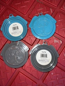 Petmate Pup Top Food Can Topper Blue & Gray 4 Count /One Size - Picture 1 of 3