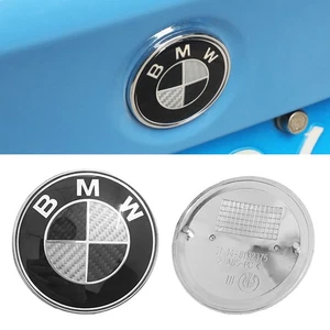 Schwarz Weiß Emblem Vorne Motorhaube Heckklappe Kofferraum Für BMW 73MM - Bild 1 von 3