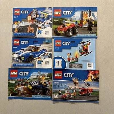 Lot of 6 LEGO City Various Manuals Instructions Booklets - Police/Fire - No LEGO - Image 1 of 2