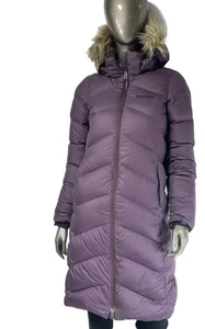 Marmot Montreaux Women's Coat Purple Size X-Small 700 Fill Fur Trim Hood - Picture 1 of 6