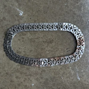 Vintage 70’s Metal Chrome Perforated Hardware Paco Rabanne Belt - 30.5” - Bild 1 von 9