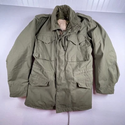 Vintage US Army M65 Field Jacket Coat Small Regular Olive Green '74 With Liner - Image 1 of 4