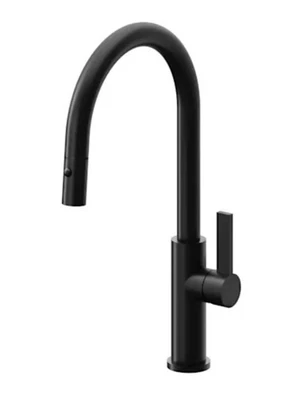 Grifo de cocina extraíble California Faucets Corsano negro mate K51100FB-MBLK Foto 1 de 4