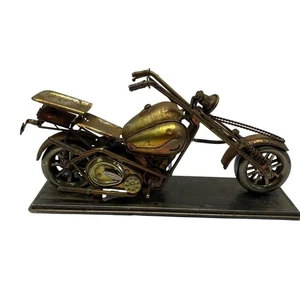 Vintage Handarbeit Metalldose 70er Jahre Motorrad Chopper Harley Davidson - Bild 1 von 11