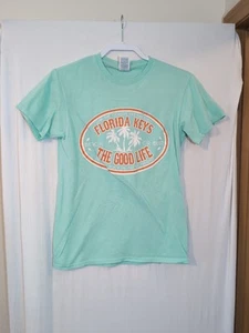 *En apuros* Camiseta de playa verde azulado de colección para hombre S Delta Key West Florida - Imagen 1 de 5