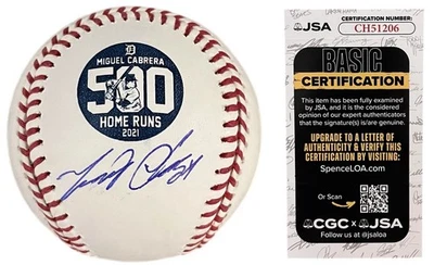 MIGUEL CABRERA SIGNED 500 HR BASEBALL OFFICIAL MLB BALL DETROIT TIGERS w/JSA COA - Image 1 of 3