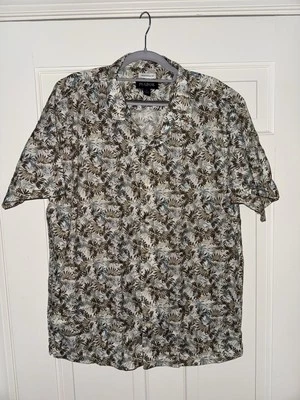 Camisa Jos A Bank Ajuste Tradicional Floral Negocios Informal Floral Hoja de Palma (GRANDE) Foto 1 de 2