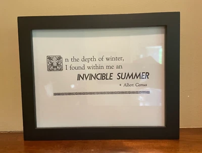 Marco de verano invencible invierno profundidad impresión tipográfica camus cita inspiración Foto 1 de 4