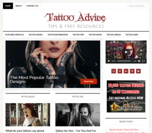 * TATTOO TIPS * Nischen-Website-Geschäft zum Verkauf mit AUTO-UPDATE INHALTEN! - Bild 1 von 4