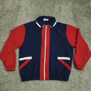 80s VTG ALFRED DUNNER Bomber Jacket Size 10 PETITE COLORBLOCK Windbreaker USA - Picture 1 of 15
