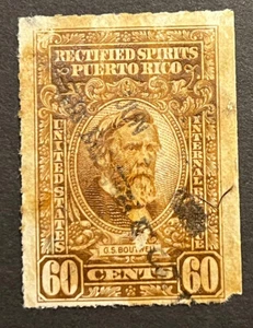 Travelstamps: 1943 Puerto Rico Stamps Scott #RE46 60¢ Rectified Spirits Used - Picture 1 of 5