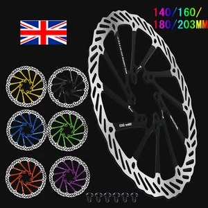 UK 2PCS MTB Rotor 140/160/180/203mm Mountain Road Bike Disc Brake Rotors Caliper - Picture 1 of 25
