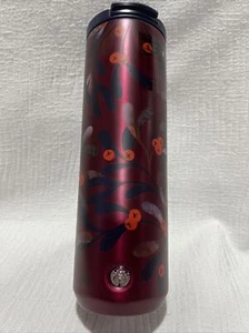New Starbucks 2020 HOLLY BERRY Stainless Steel Floral Vacuum Insulated Tumbler - Picture 1 of 9