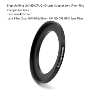 43.5 - 46/49/55/58mm Step-Up Ring UV/ND/CPL GND Lens Adapter Lens Filter Ring - Picture 1 of 18