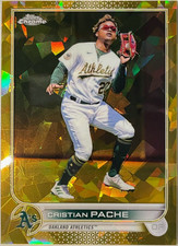 2022 TOPPS CHROME UPDATE SAPPHIRE **GOLD REFRACTORS** #US328 CRISTIAN PACHE /50