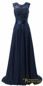 Chiffon Bridesmaid Dress Long Evening Wedding Party Ball Gown Prom Dresses - Picture 1 of 18