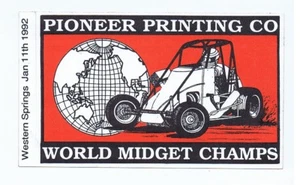World Midget Champs Western Springs Speedway Retro Sticker - Picture 1 of 1