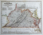 1851 USA Virginia Stahlstich-Landkarte