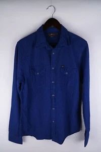Lee Men Casual Shirt Slim Fit Blue Check Cotton size M - Picture 1 of 6