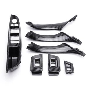 LHD Carbon Fiber ABS Interior Door Pull Handle Trim Parts For BMW 5 F10 F11 F18 - Bild 1 von 9