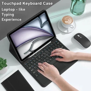 Touchpad Keyboard Case Mouse For iPad 10/9/8/7/6/5th Gen Air 11 M2 Pro 13 7th M4 - Picture 1 of 51