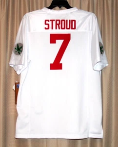 C J Stroud Trikot weiß #7 Ohio State Buckeyes Original Retro Marke Größe L - Bild 1 von 8