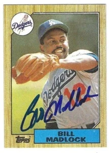 Autographed BILL MADLOCK Los Angeles Dodgers 1987 Topps Card #734 w/Show ticket - Picture 1 of 1