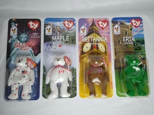 Ty Beanie Babies Britannia Glory Erin Maple The Bear McDonalds Set of 4 1999 - Picture 1 of 2
