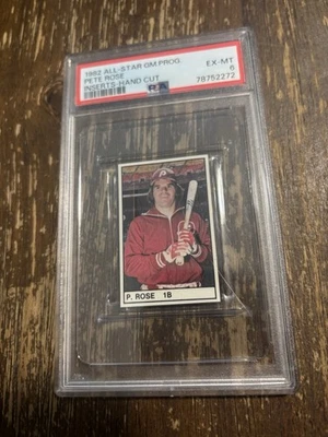 PETE ROSE PSA 6 1982 INSERÇÃO DE PROGRAMA DE JOGO ALL-STAR Philadelphia CARTÃO FILLIES - Imagem 1 de 2