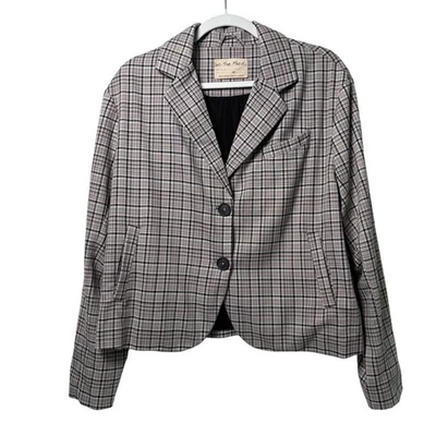 Free People We The Free Cali Plaid Blazer Size XS Dust Combo Jacket NWT - Image 1 of 4