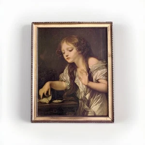 Painting Oil On Panel OfGreuze By Louvre Muséum Copyist Atelier Dagher D. 1981. - Bild 1 von 8