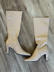 Aerosoles Womens Beige Heel Boots Size 7.5 Under The Knee EXCELLENT CONDITION - Picture 1 of 7