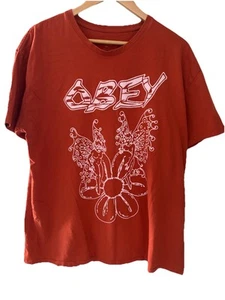 Obey Tee Shirt Floral Whimsey Goth Print Short Sleeve Size 2XL Skater Unisex - Picture 1 of 10