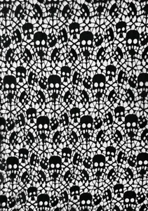 Skull Black Lace Embroidery JoAnn Fabric Stores Witching Hour Halloween 2 Yards - Picture 1 of 9