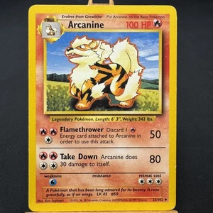 Arcanine - 23/102 - Base Set - Unlimited - Uncommon - Pokemon - WOTC - Played - Picture 1 of 3