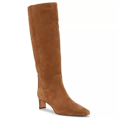 Vince Camuto Size 7 Chestnut Brown Suede Leather Knee High Heel Boots Avriah - Image 1 of 4