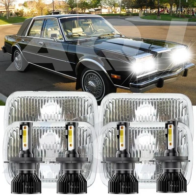 4PCS 4x6" LED Headlights DOT Hi/Lo Beam DRL Fit Chrysler Fifth Avenue 1983-1989 — 第 1/4 张图片