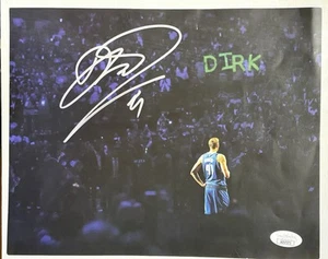 Signed DIRK NOWITZKI FINAL HOME GAME COMMEMORATIVE 8x10 Picture Auto JSA COA - Picture 1 of 6