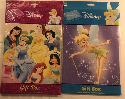 Lote (2) Cajas de Regalo Princesa Campanilla Disney NUEVAS 13.5" X 9" X 3" US3 Foto 1 de 4