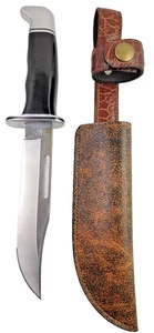 Buck 119 Leather Knife Sheath Right Pull Authentic Camp Fire BROWN Fine LEATHER - Picture 1 of 12