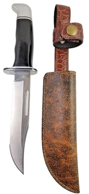 Bainha de faca de couro Buck 119 puxar direita autêntica fogueira de acampamento MARROM COURO FINO - Imagem 1 de 4