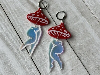 Pendientes de baile de setas para mujer fantasía arte pop joyería acrílica Foto 1 de 3