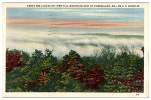 AK Cumberland Maryland 1941 Above The Clouds Town Hill Mountain Route 40 - Bild 1 von 3