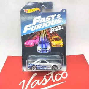 2016 Hot Wheels 2 Fast 2 Furious Nissan Skyline GT-R BNR34 R34 #2/8 DWF69 - Foto 1 di 10