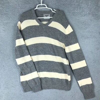 Express Lambs Wool Mens Long Sleeve V Neck Striped Multicolor Sweater Size XL - Image 1 of 4
