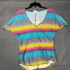 OP Ocean Pacific Shirt Womens Size 15 17 Mix Short Sleeve Single T Shirt VNTG 90 - Picture 1 of 9