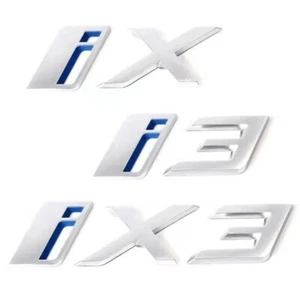 Pegatina insignia trasera maletero letras cromo i3 iX3 para vehículo eléctrico puro BMW - Imagen 1 de 10