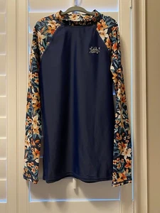 Roxy Kids Girl's The Little Mermaid Sebastian Floral Ariel Rash Guard Size 12/L - Picture 1 of 5