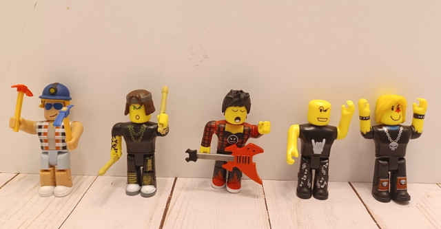 Roblox Punk Rock Figures Drum Sticks Guitar Lot of 3 Musicians Music Rock