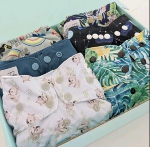 Reusable Cloth Nappy mixed brand bundle Cloth Diaper Bundle With Nappy Pod - Picture 1 of 6